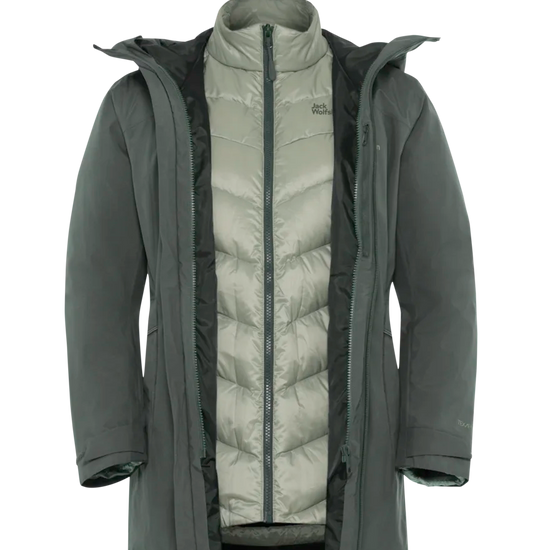 Jack Wolfskin W ICECAPE 3IN1 DOWN JACKET W RDS slate green 2XL - PeakStyle