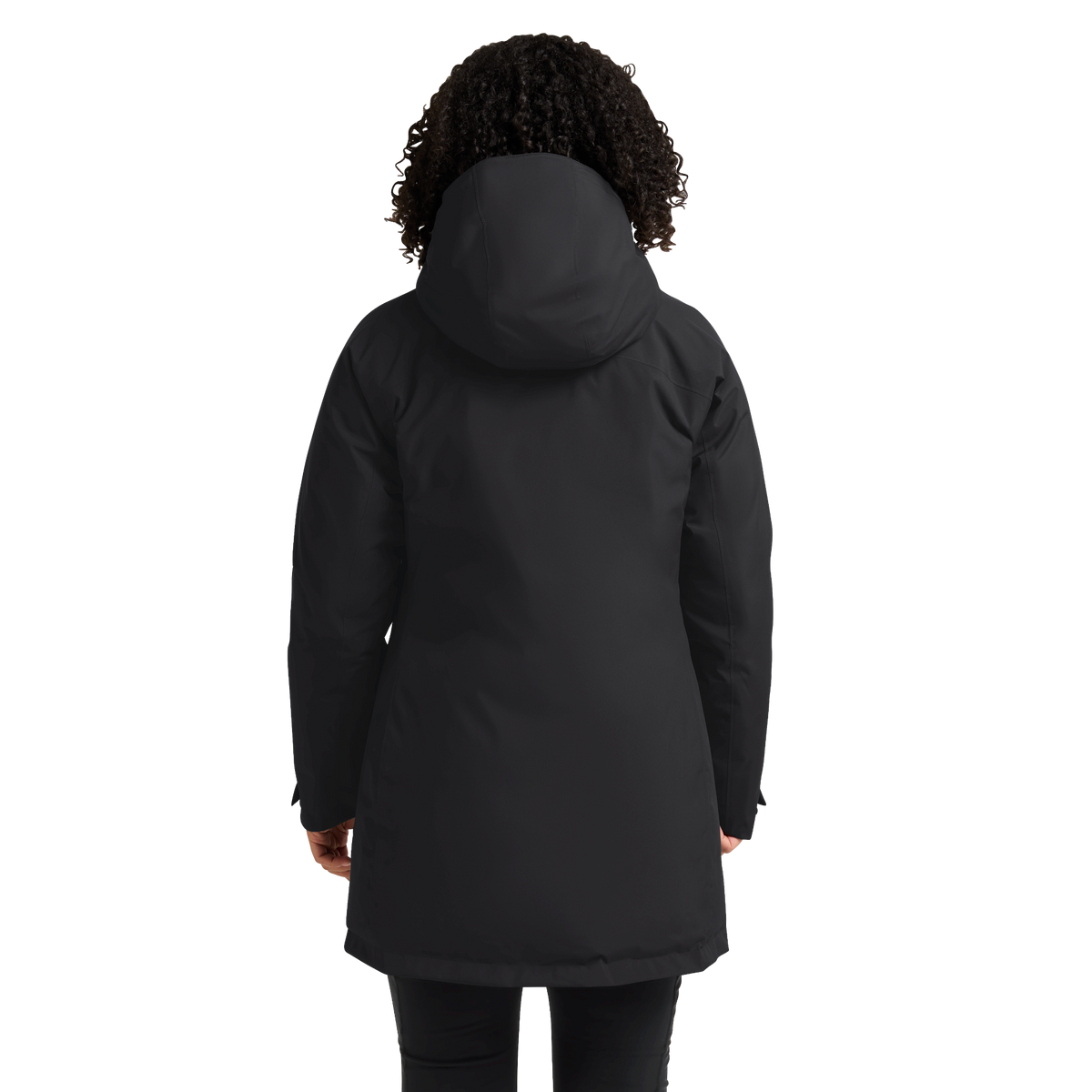 Jack Wolfskin ICECAPE 2L DOWN INS Damen-Daunenjacke Black – Studioansicht hinten