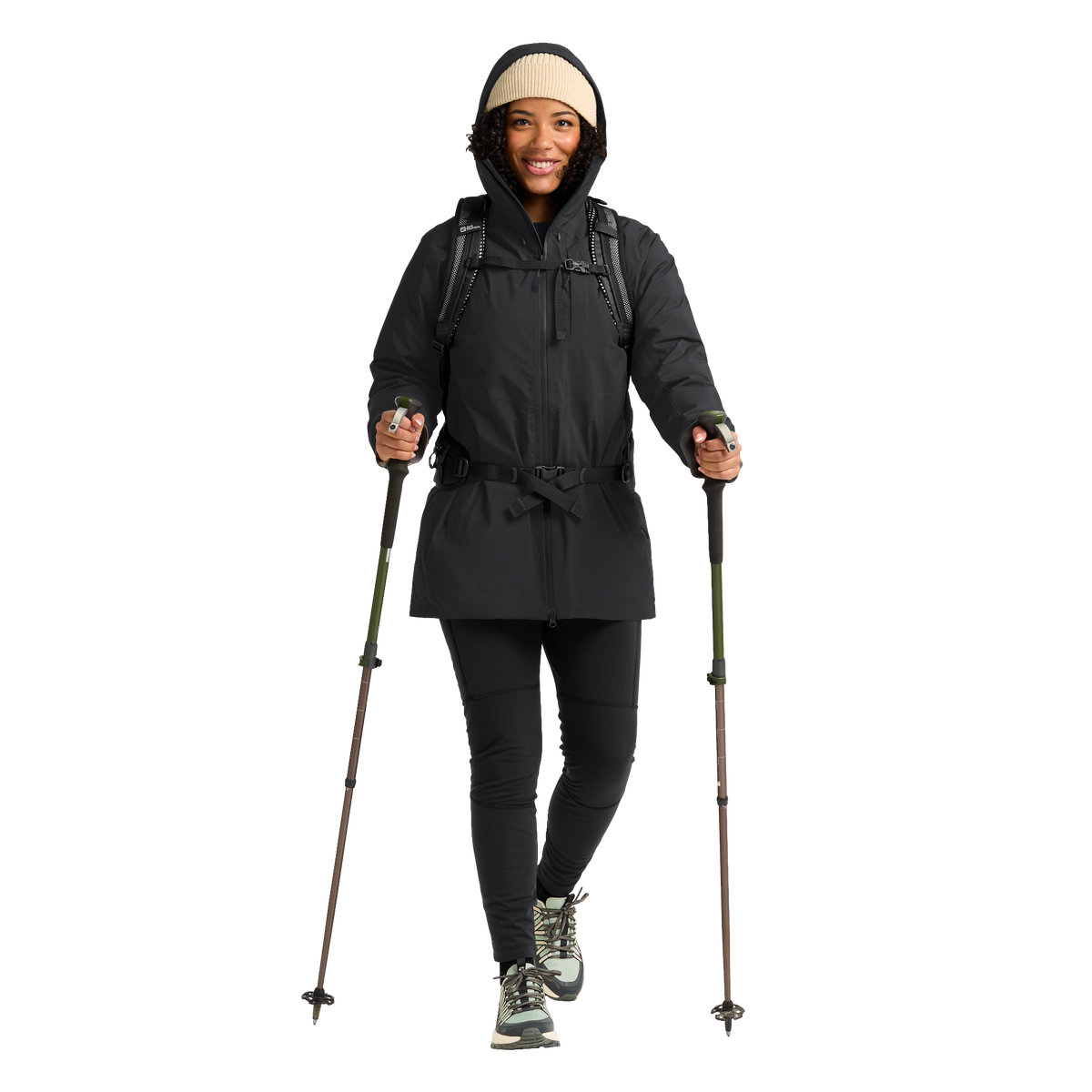 Jack Wolfskin ICECAPE 2L DOWN INS Damen-Daunenjacke Black – Modelansicht