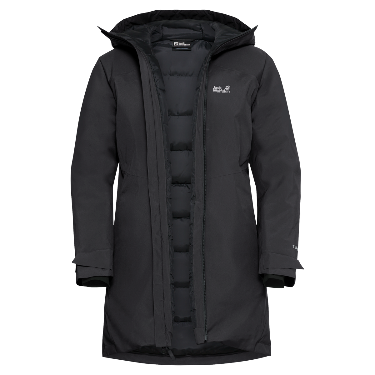 Jack Wolfskin ICECAPE 2L DOWN INS Damen-Daunenjacke Black – Packshot Rückansicht