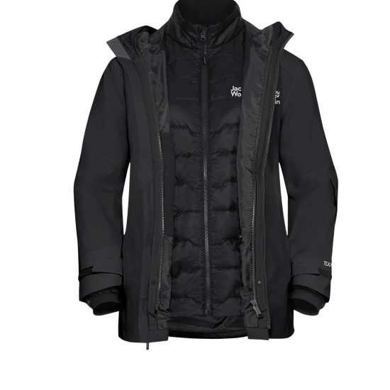 Jack Wolfskin W FLOWLINE 3IN1 JACKET W black XL - PeakStyle