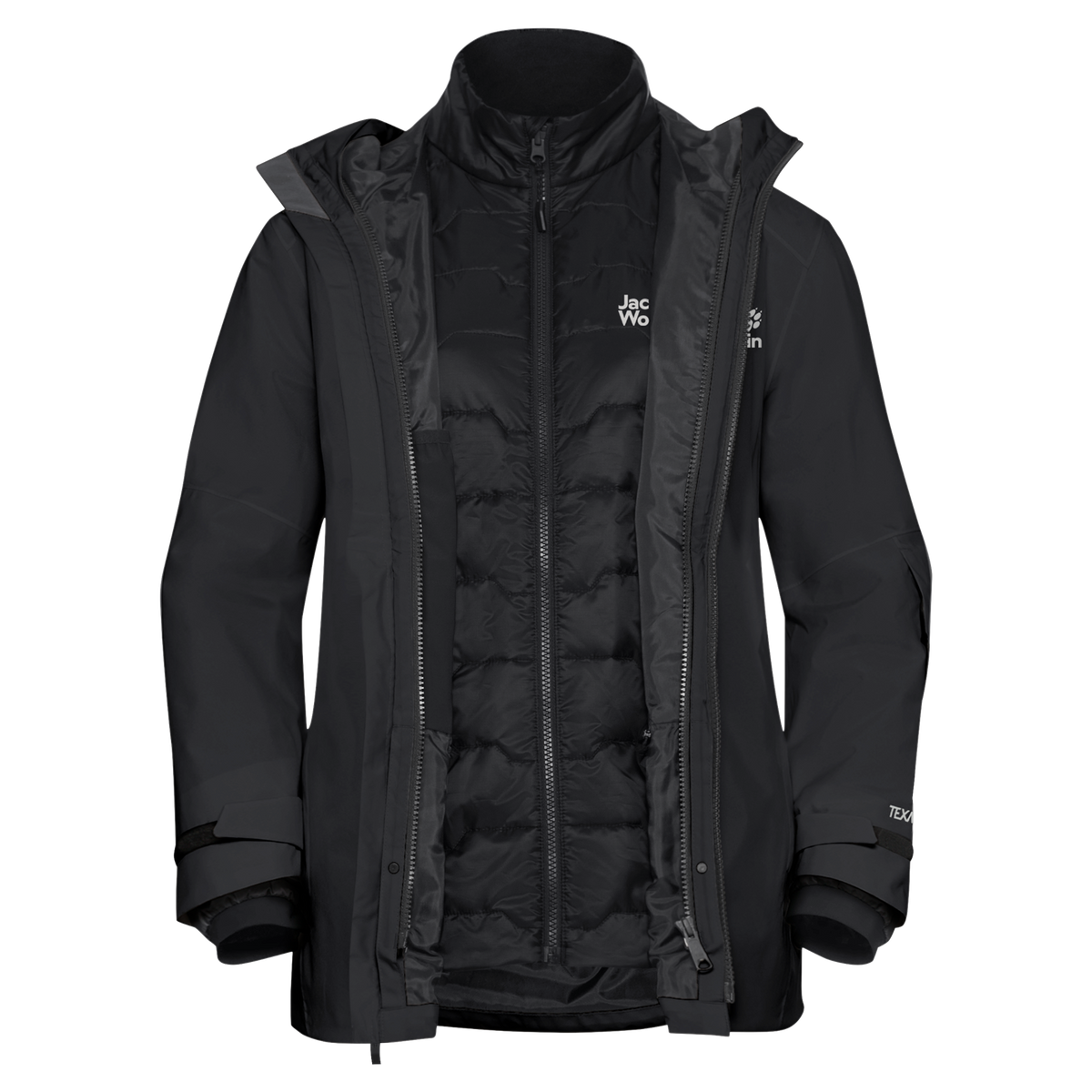 Jack Wolfskin FLOWLINE 3IN1 JKT W – Black