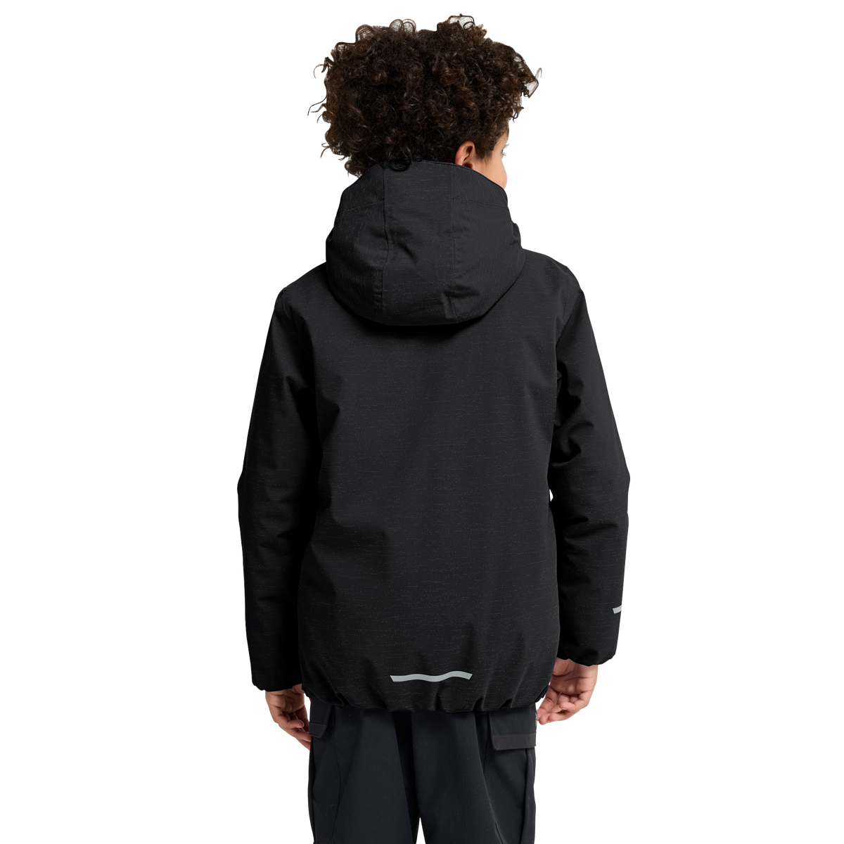 Jack Wolfskin GO GLOW JKT K Kinder Winterjacke Black – Studioaufnahme Rückansicht