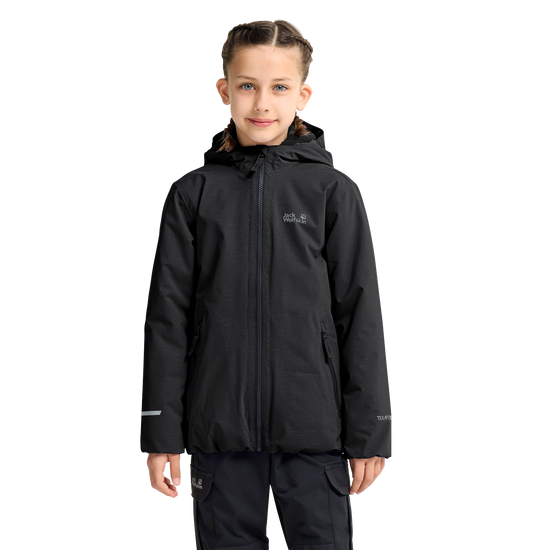 Jack Wolfskin GO GLOW JKT K Kinder Winterjacke Black – Detailansicht