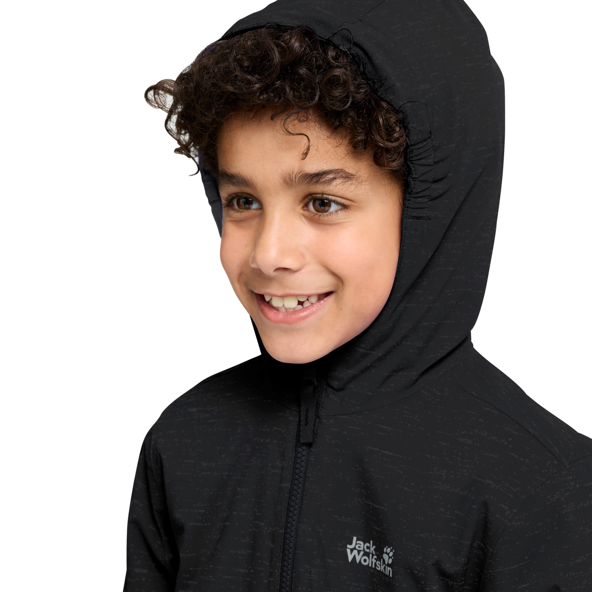 Jack Wolfskin GO GLOW JKT K Kinder Winterjacke Black – Detailansicht