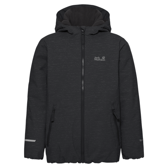 Jack Wolfskin GO GLOW JKT K Kinder Winterjacke Black – Packshot Vorderansicht