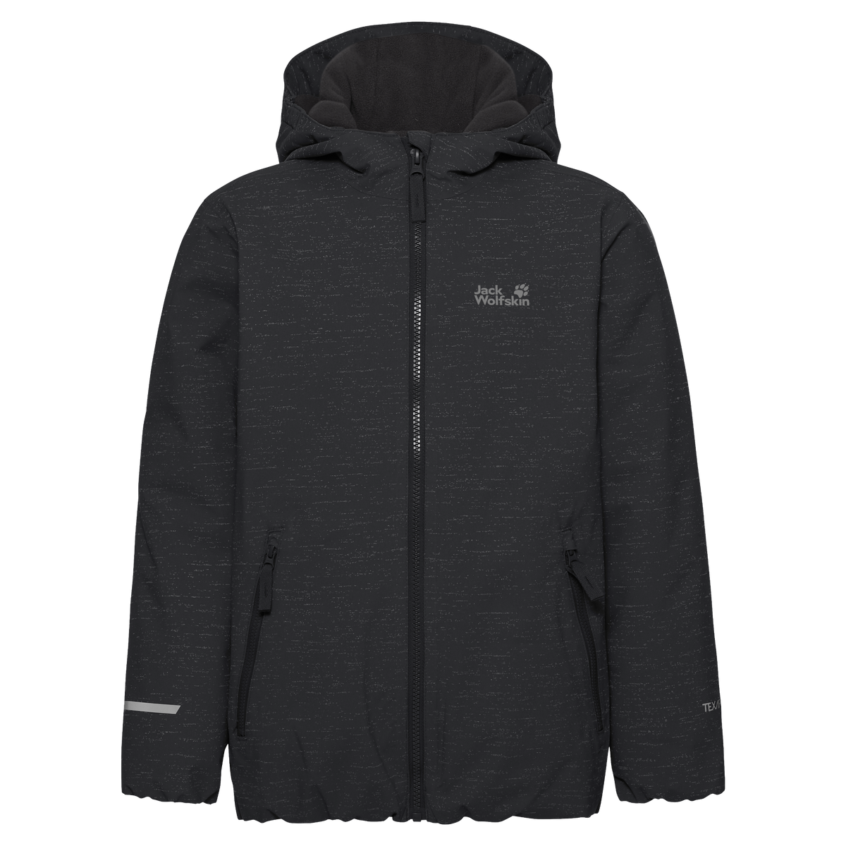 Jack Wolfskin GO GLOW JKT K Kinder Winterjacke Black – Packshot Vorderansicht