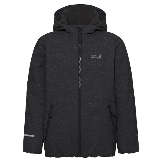 Jack Wolfskin GO GLOW JKT K Kinder Winterjacke Black – Packshot Vorderansicht