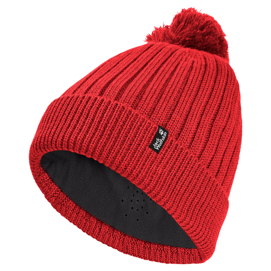 Jack Wolfskin POM POM BEANIE Unisex Wollmütze Siren Red 1-a310