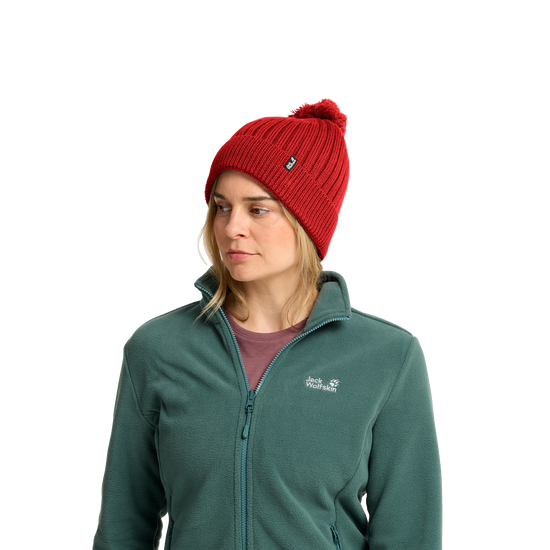 Jack Wolfskin POM POM BEANIE Unisex Wollmütze Siren Red 4-ma130