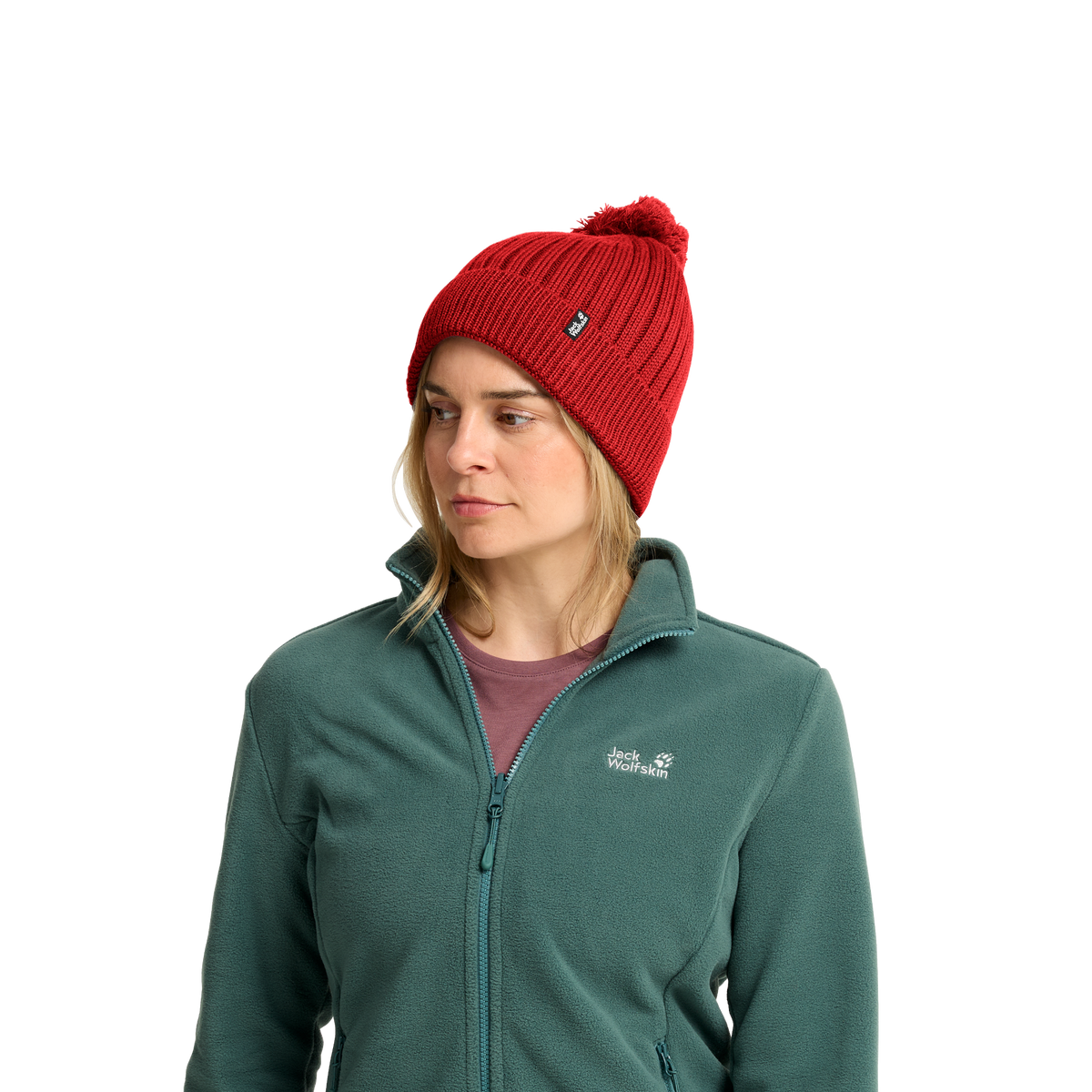 Jack Wolfskin POM POM BEANIE Unisex Wollmütze Siren Red 4-ma130