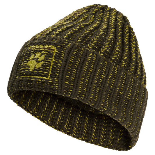 Jack Wolfskin BADGE PAW BEANIE Obsidian Moss Frontansicht