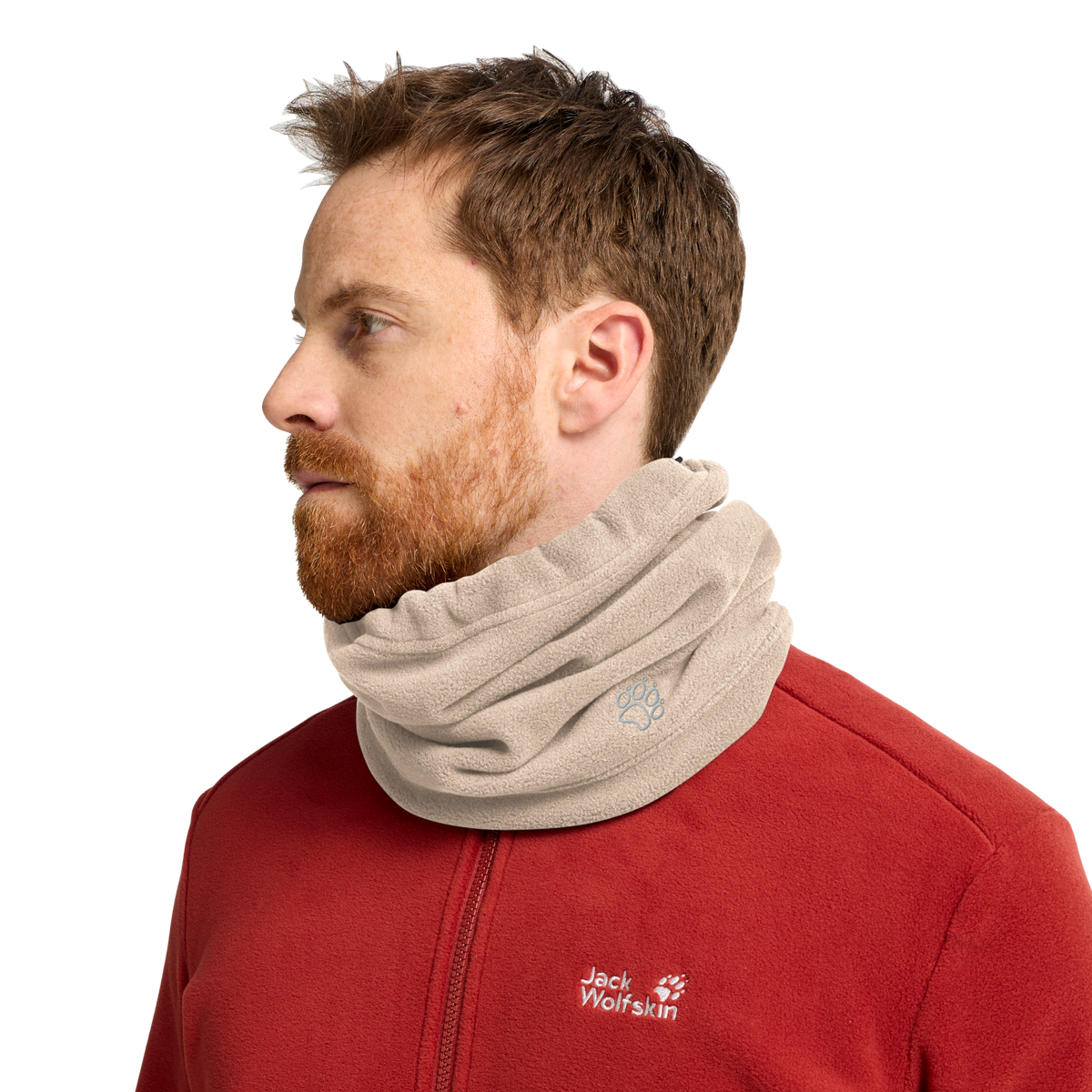 Jack Wolfskin VERTIGO PAW LOOP Unisex Fleece-Schlauchschal Oyster studio