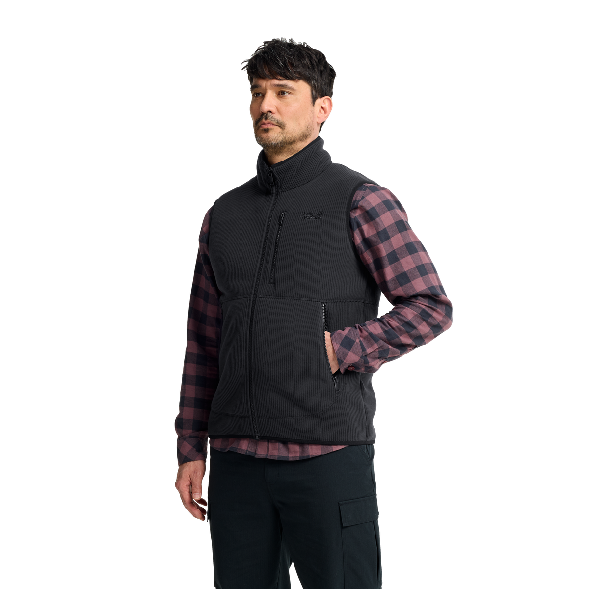 Jack Wolfskin LAKE RIDGE VEST M Herren Fleeceweste Black – Studioaufnahme