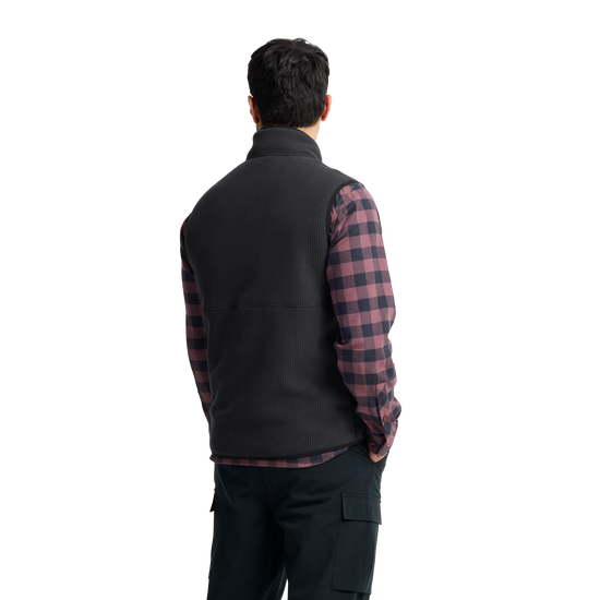 Jack Wolfskin LAKE RIDGE VEST M Herren Fleeceweste Black – Studioaufnahme Rückansicht