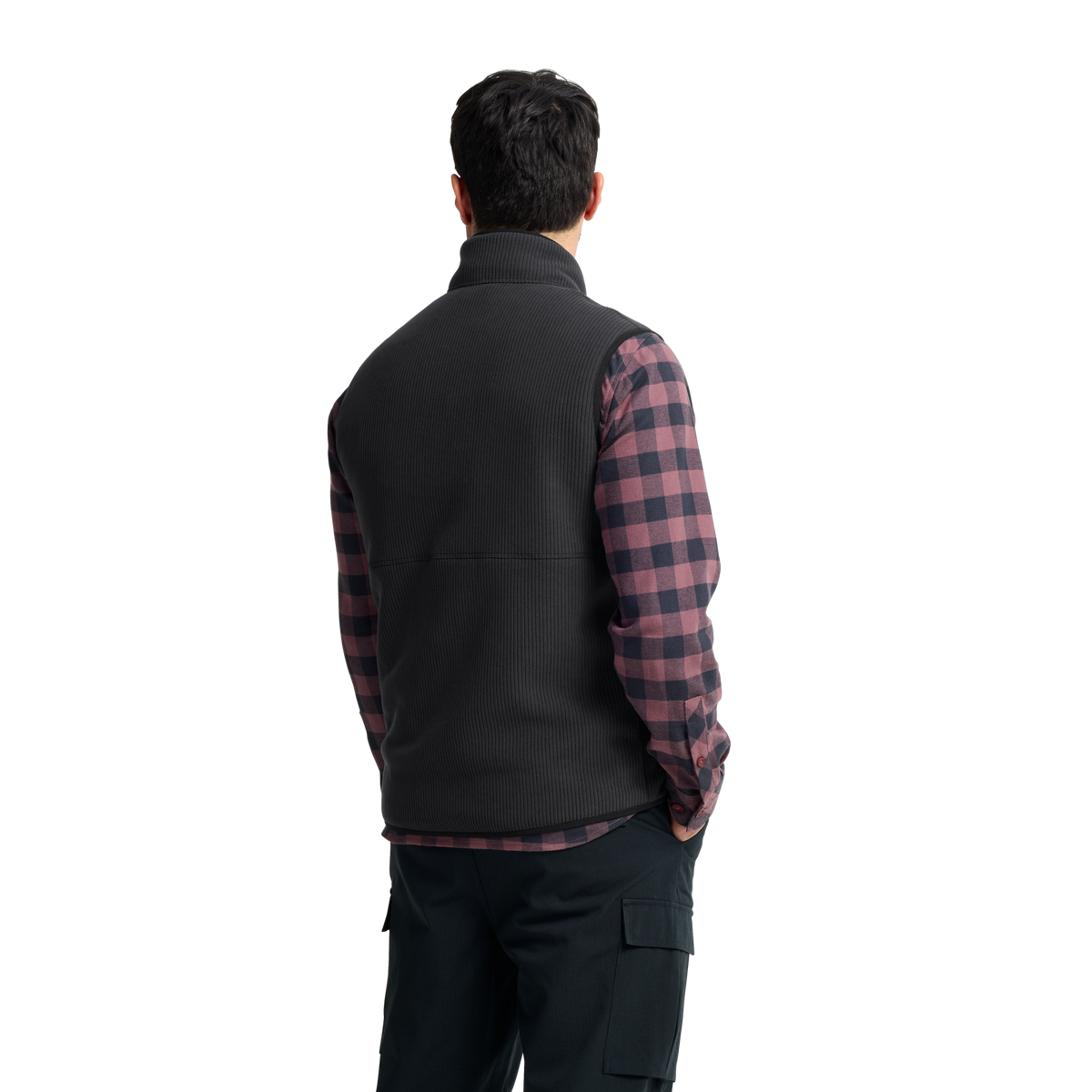Jack Wolfskin LAKE RIDGE VEST M Herren Fleeceweste Black – Studioaufnahme Rückansicht