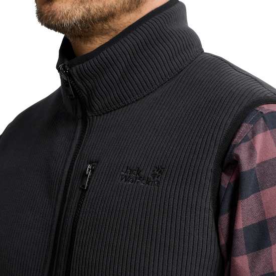 Jack Wolfskin LAKE RIDGE VEST M Herren Fleeceweste Black – Detailansicht