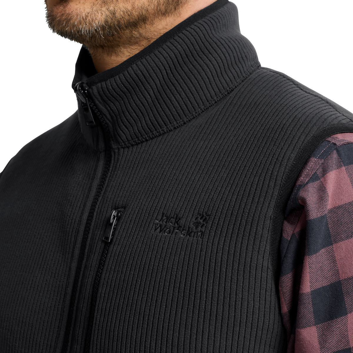 Jack Wolfskin LAKE RIDGE VEST M Herren Fleeceweste Black – Detailansicht