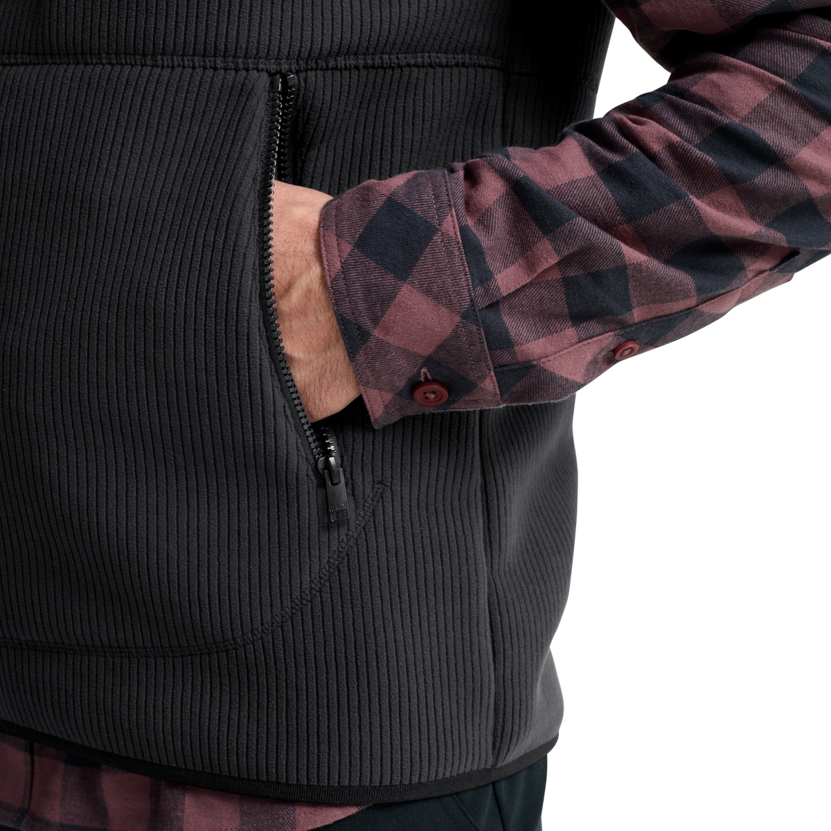 Jack Wolfskin LAKE RIDGE VEST M Herren Fleeceweste Black – Detailansicht