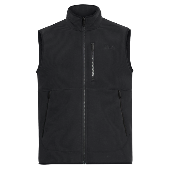 Jack Wolfskin LAKE RIDGE VEST M Herren Fleeceweste Black – Packshot Vorderansicht