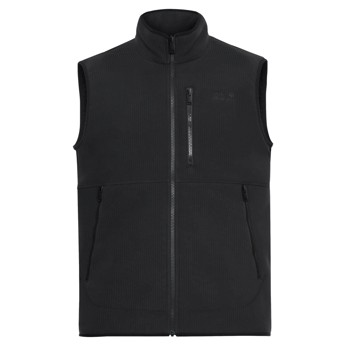 Jack Wolfskin LAKE RIDGE VEST M Herren Fleeceweste Black – Packshot Vorderansicht