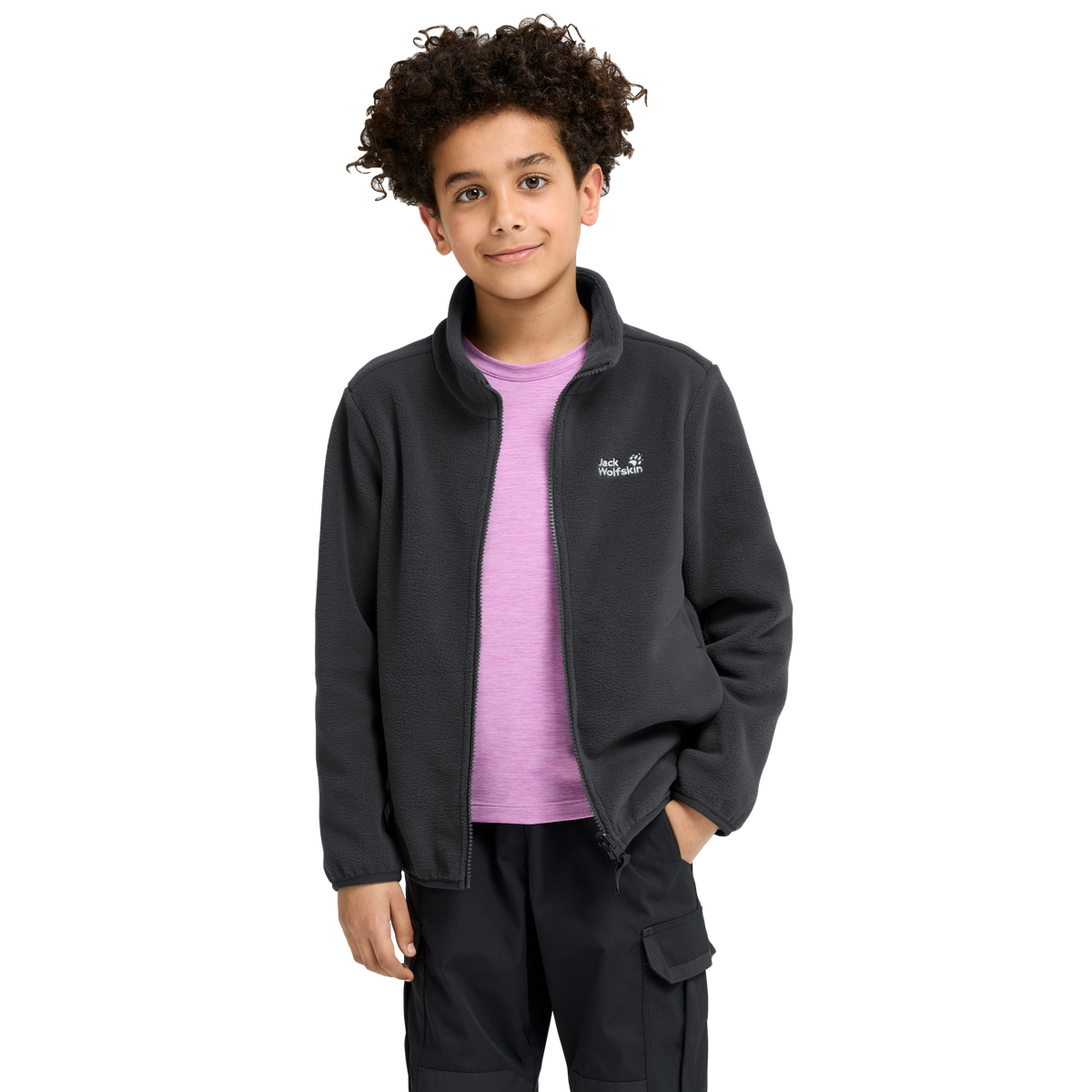Jack Wolfskin TAUNUS 200 FZ K Kinder Fleecejacke Black 4-ma125