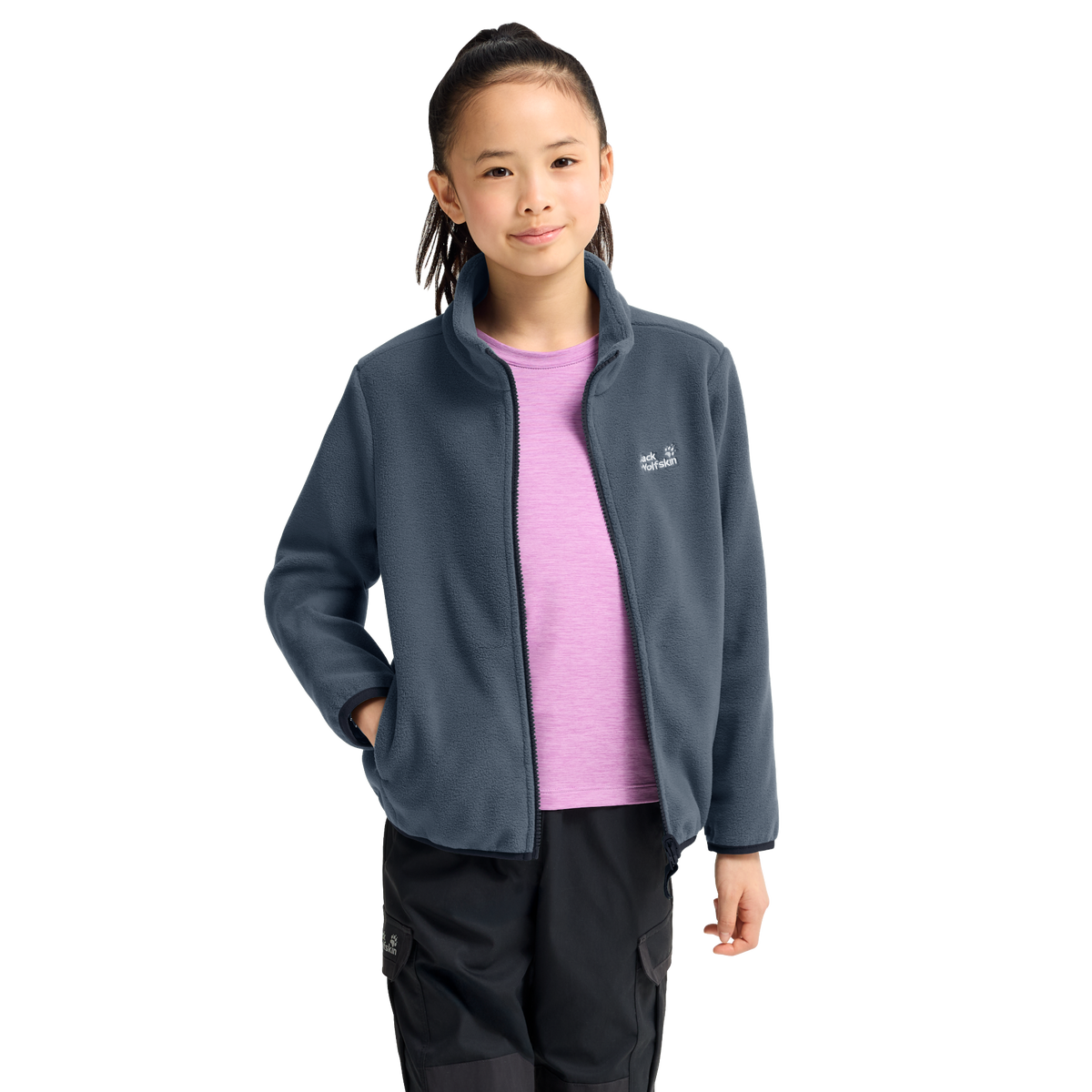 Jack Wolfskin TAUNUS 200 FZ K Kinder Fleecejacke Midnight Sky 4-ma130