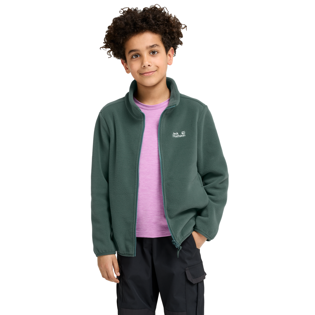 Jack Wolfskin TAUNUS 200 FZ K Kinder Fleecejacke Sago Palm 4-ma125