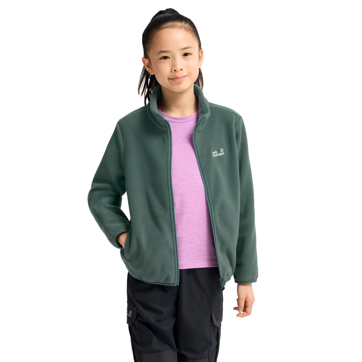 Jack Wolfskin TAUNUS 200 FZ K Kinder Fleecejacke Sago Palm 4-ma130