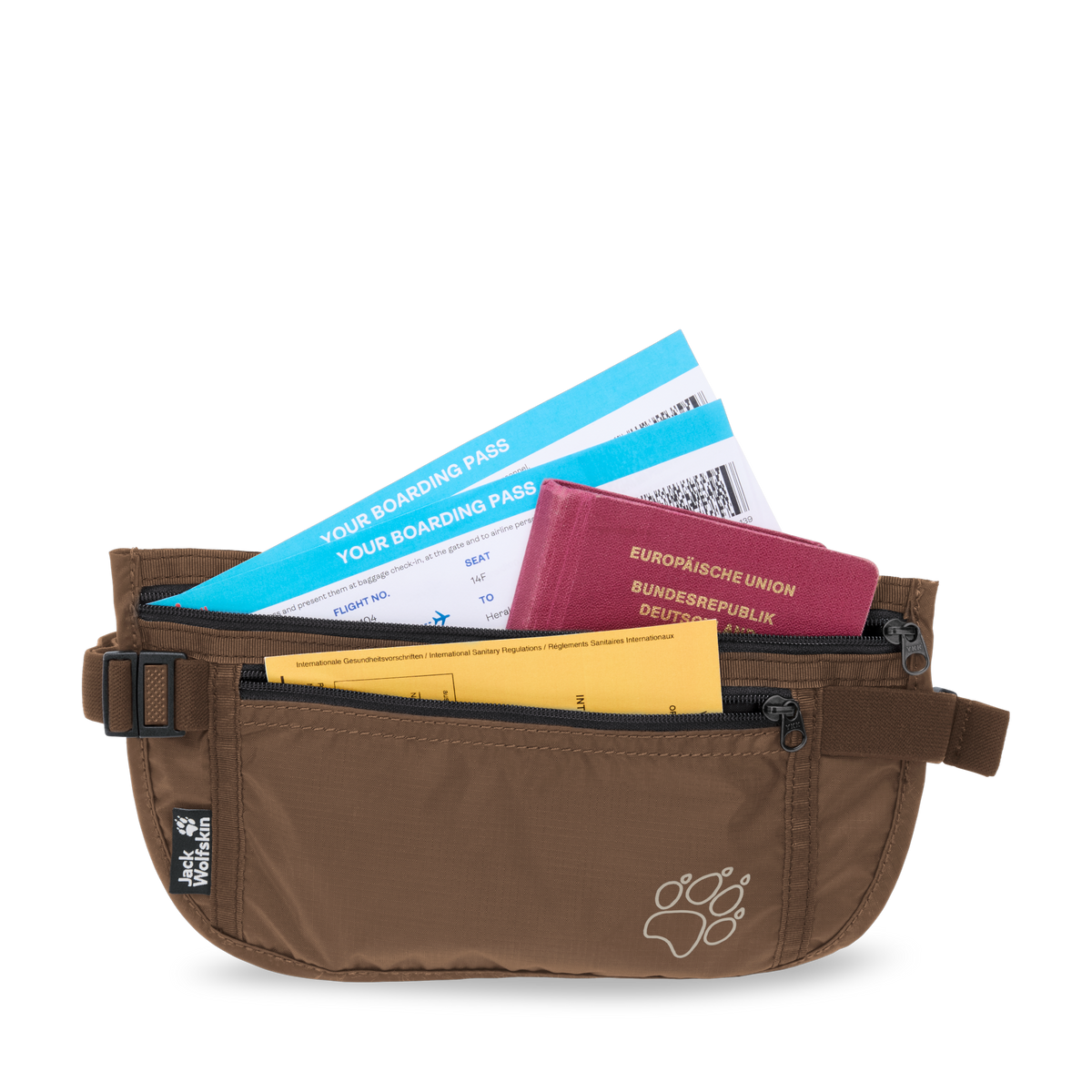 Jack Wolfskin DOCUMENT BELT DE LUXE Bauchtasche Fawn 9-e410
