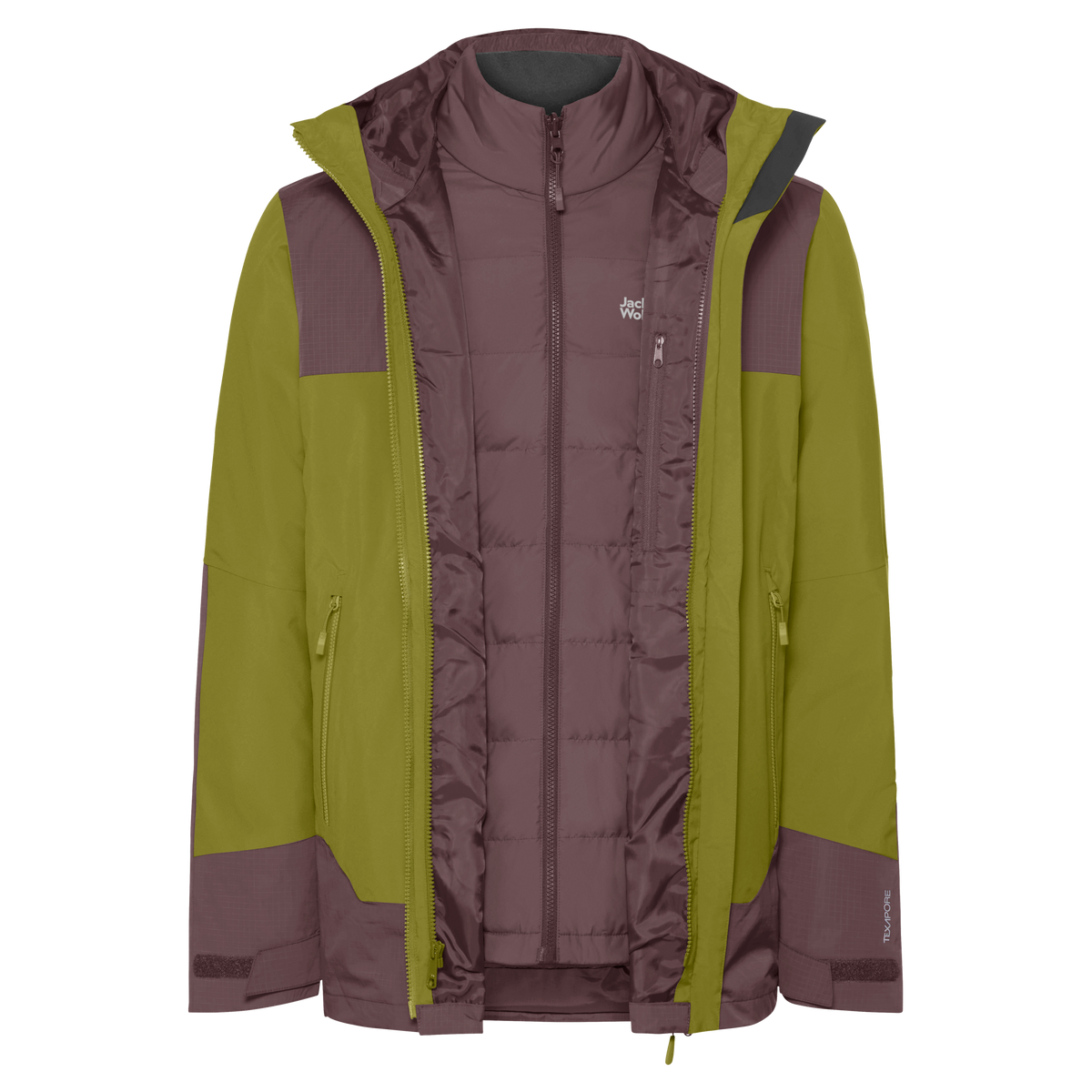 Jack Wolfskin JASPER DECADE 3IN1 Khaki Green – 9-a180