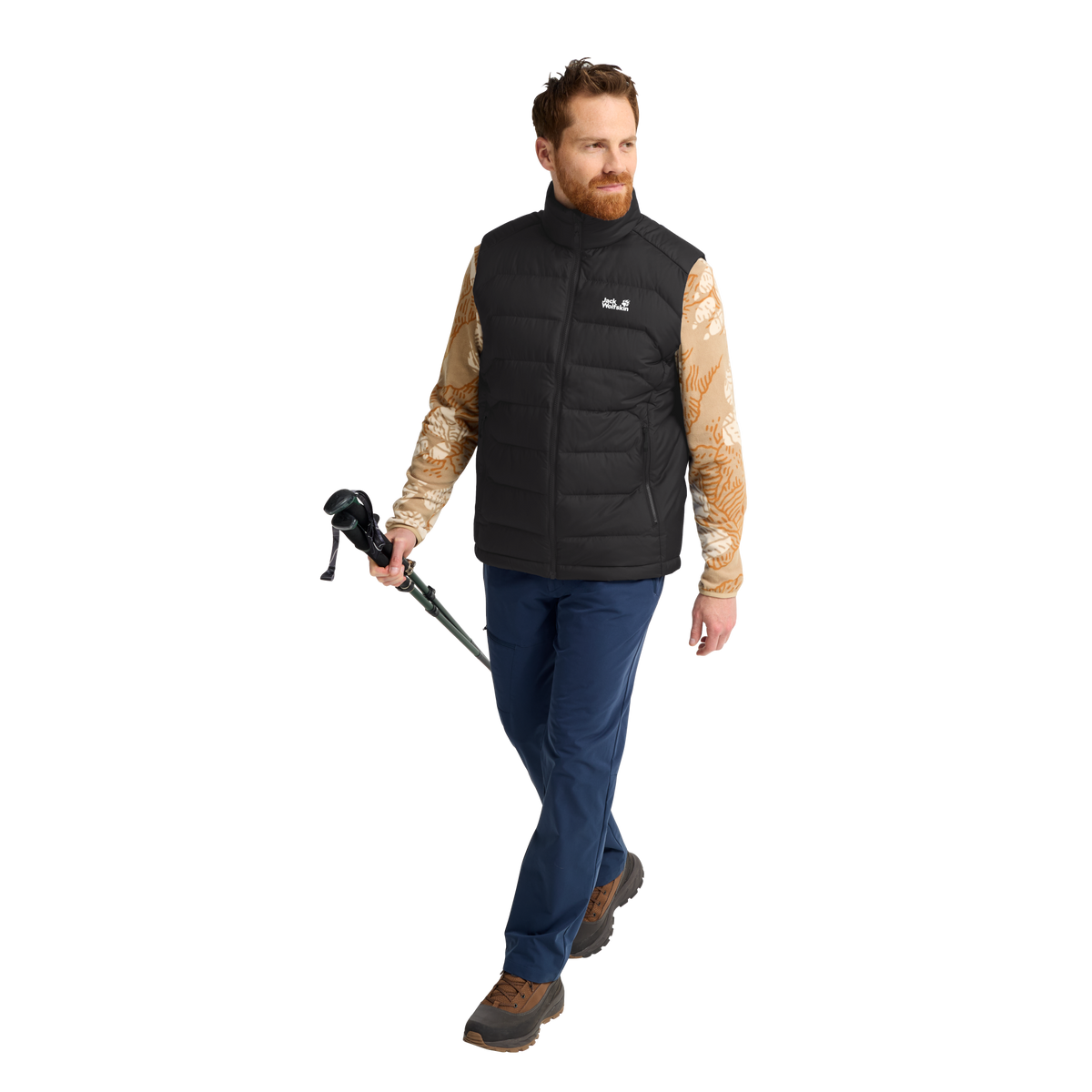 Jack Wolfskin WILD PASS DOWN VEST M RDS Herren Daunenweste Black – Studioaufnahme