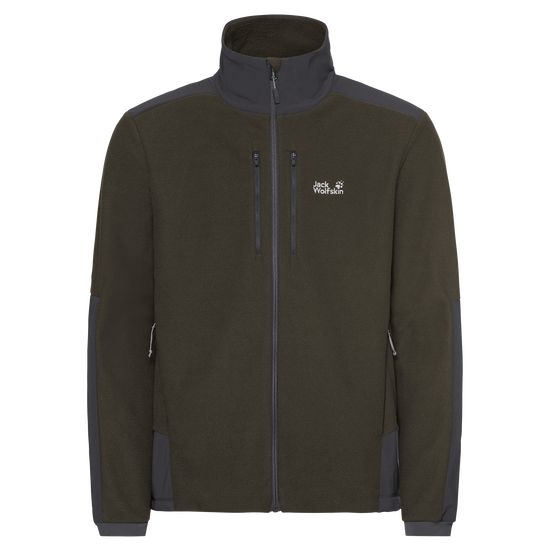 Jack Wolfskin COLD RIDGE JKT M Herren Fleecejacke Obsidian Moss – Packshot 9-a100