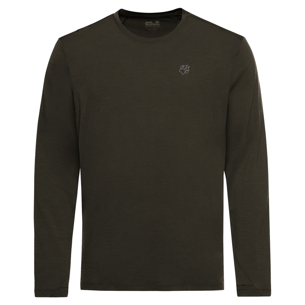 Jack Wolfskin WOOL LS M Herren Langarmshirt – Obsidian Moss – 9-a100