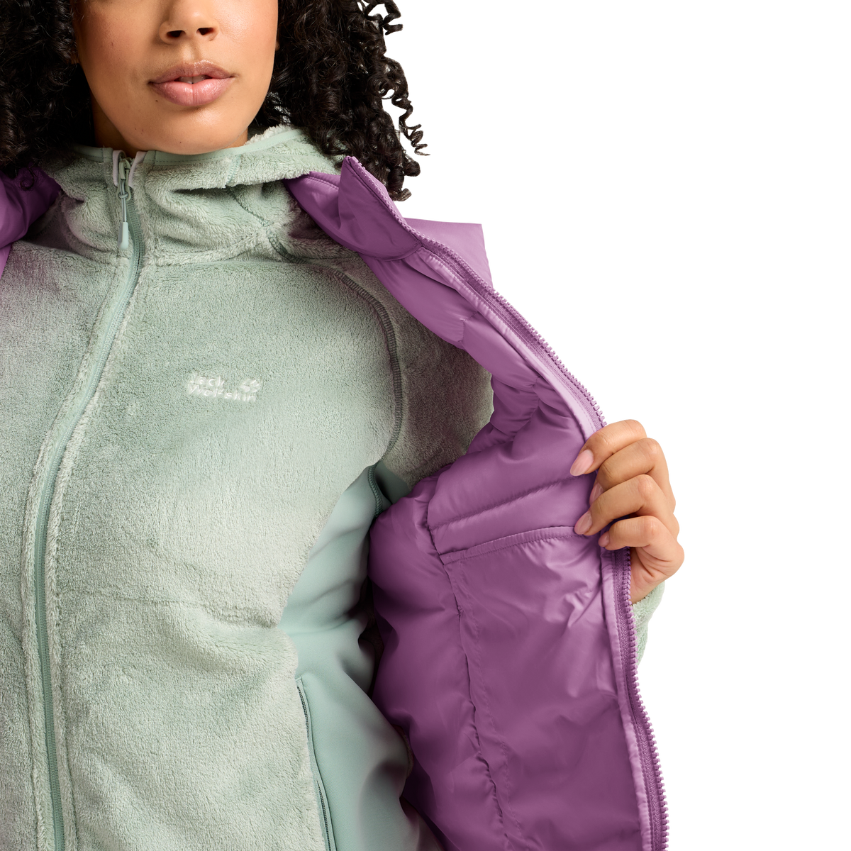 Jack Wolfskin WILD PASS DOWN VEST W RDS Damen Vivid Orchid – Detail 4-ma125
