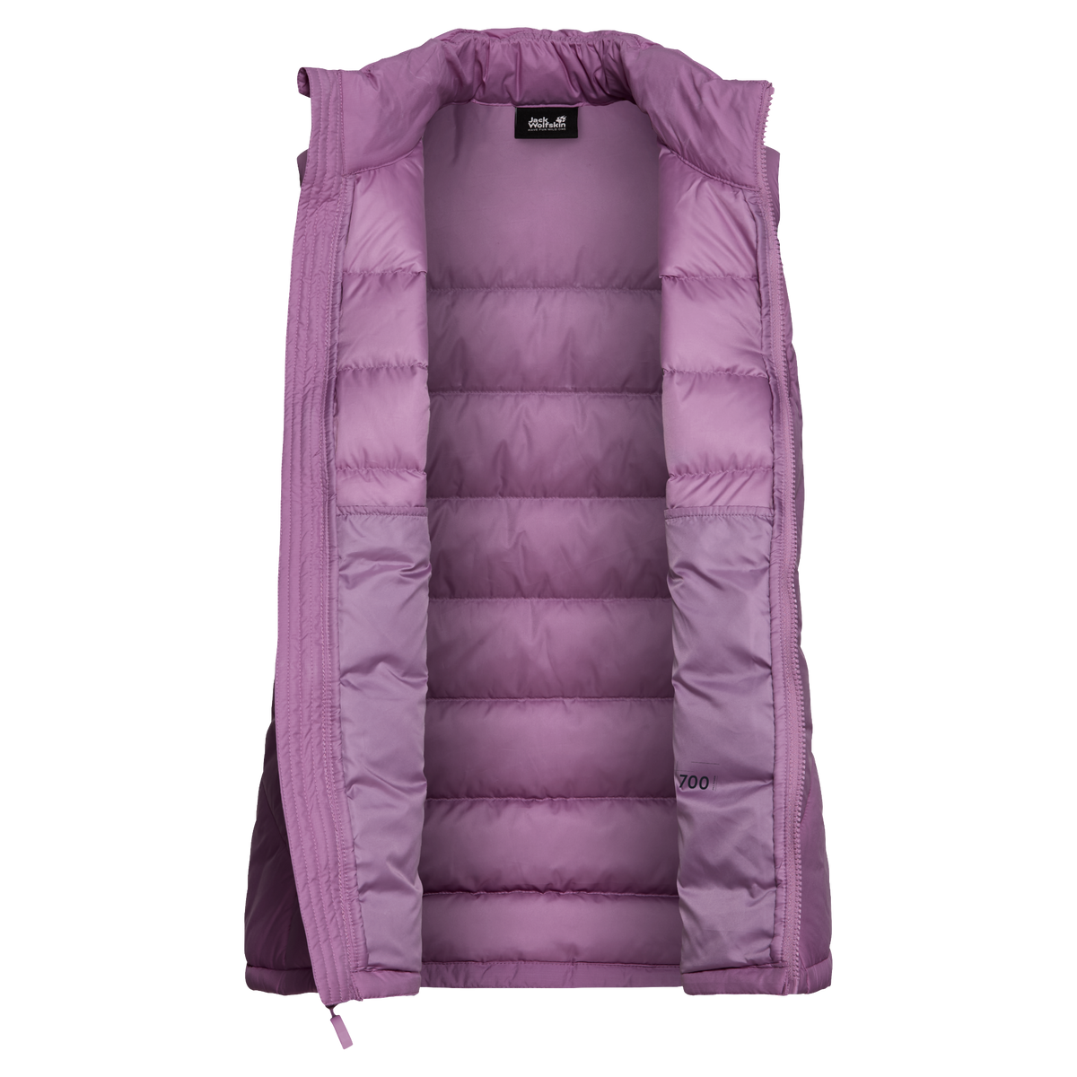 Jack Wolfskin WILD PASS DOWN VEST W RDS Damen Vivid Orchid – Packshot Seitenansicht 9-a105