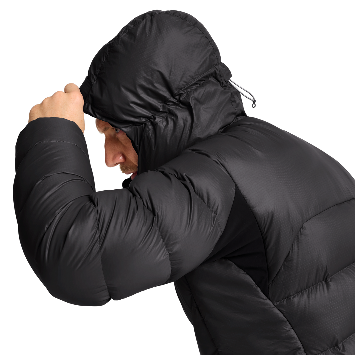 Jack Wolfskin SNOWDRIFT DOWN Herren-Daunenjacke Black – Detailansicht 1