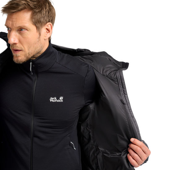 Jack Wolfskin SNOWDRIFT DOWN Herren-Daunenjacke Black – Detailansicht 2