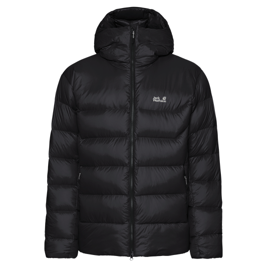 Jack Wolfskin SNOWDRIFT DOWN Herren-Daunenjacke Black – Packshot Vorderansicht