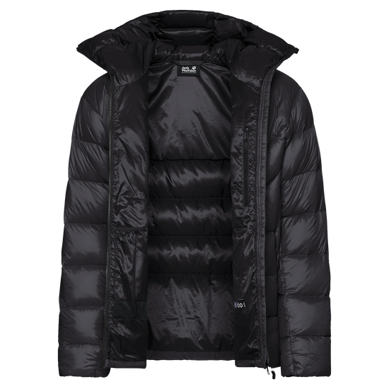 Jack Wolfskin SNOWDRIFT DOWN Herren-Daunenjacke Black – Packshot Rückansicht