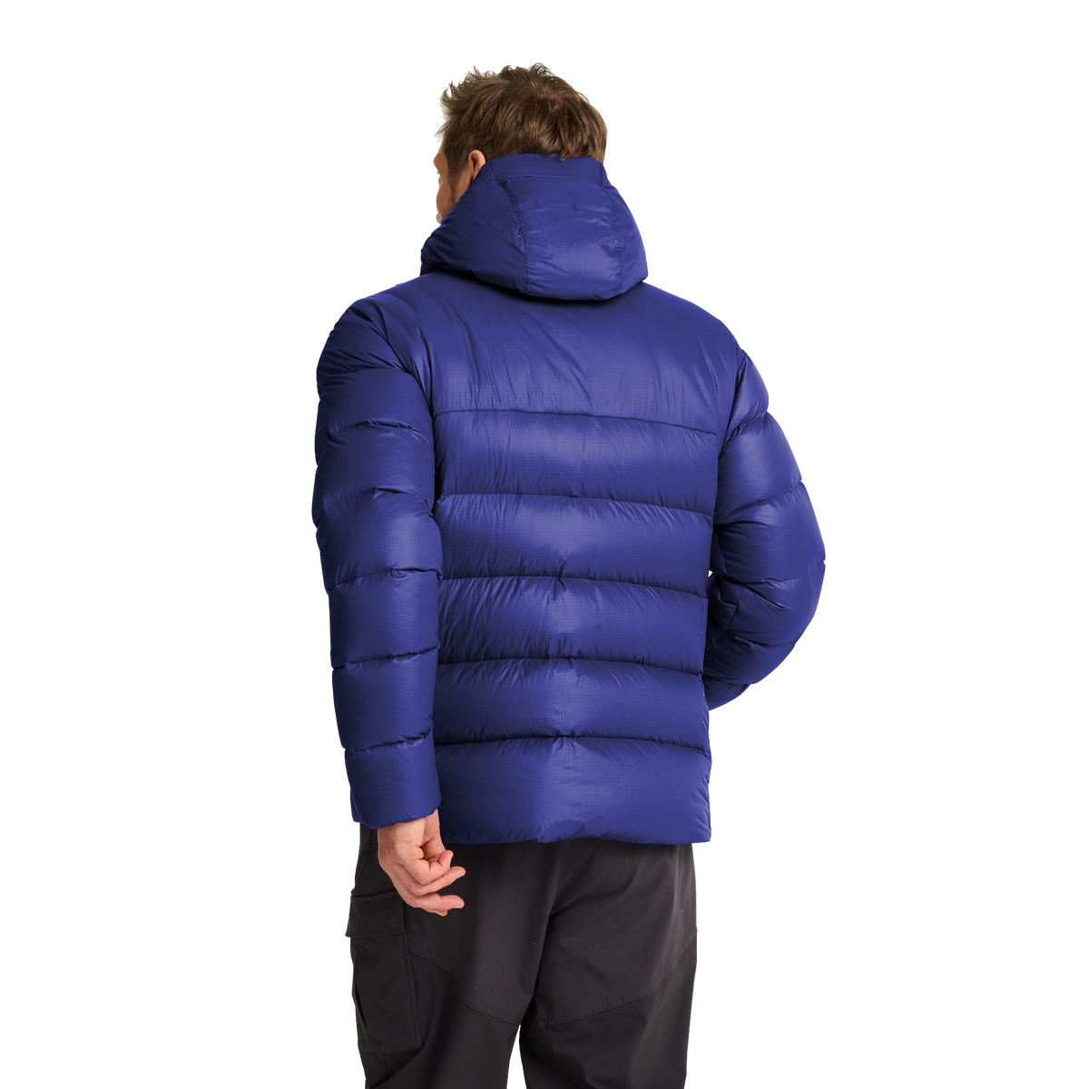 Jack Wolfskin SNOWDRIFT DOWN Herren-Daunenjacke Glow Ink – Studioansicht hinten