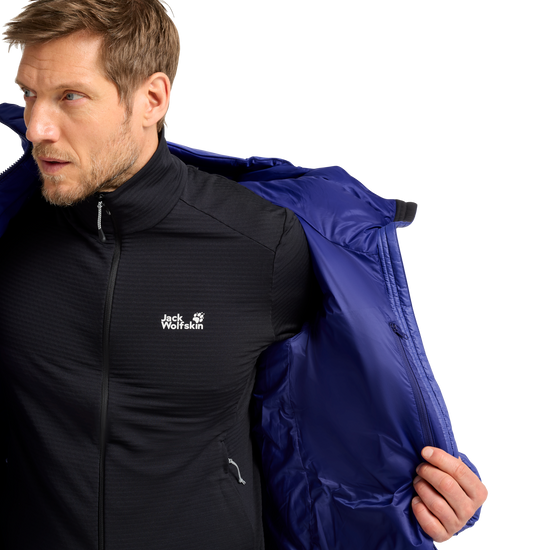 Jack Wolfskin SNOWDRIFT DOWN Herren-Daunenjacke Glow Ink – Detailansicht 2