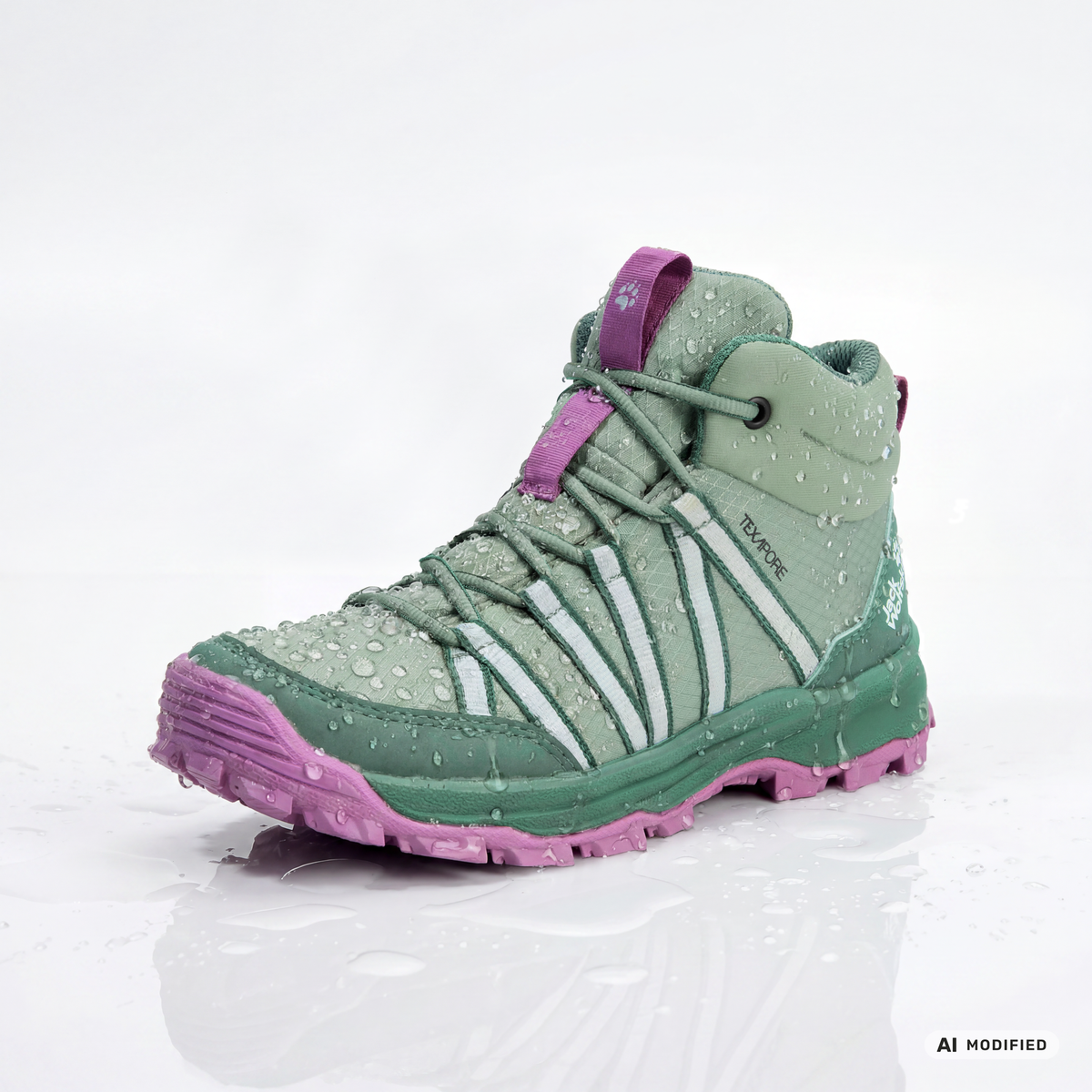 Jack Wolfskin WILD HIKE TEXAPORE MID K Kinder Wanderschuhe Green Zinnia 5