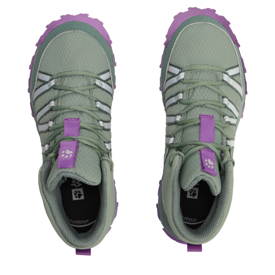 Jack Wolfskin WILD HIKE TEXAPORE MID K Kinder Wanderschuhe Green Zinnia 6