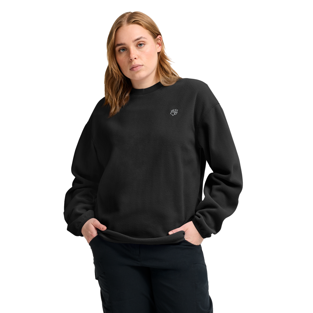 Jack Wolfskin SOLACE CREWNECK Unisex Fleecepullover Black 4-ma132