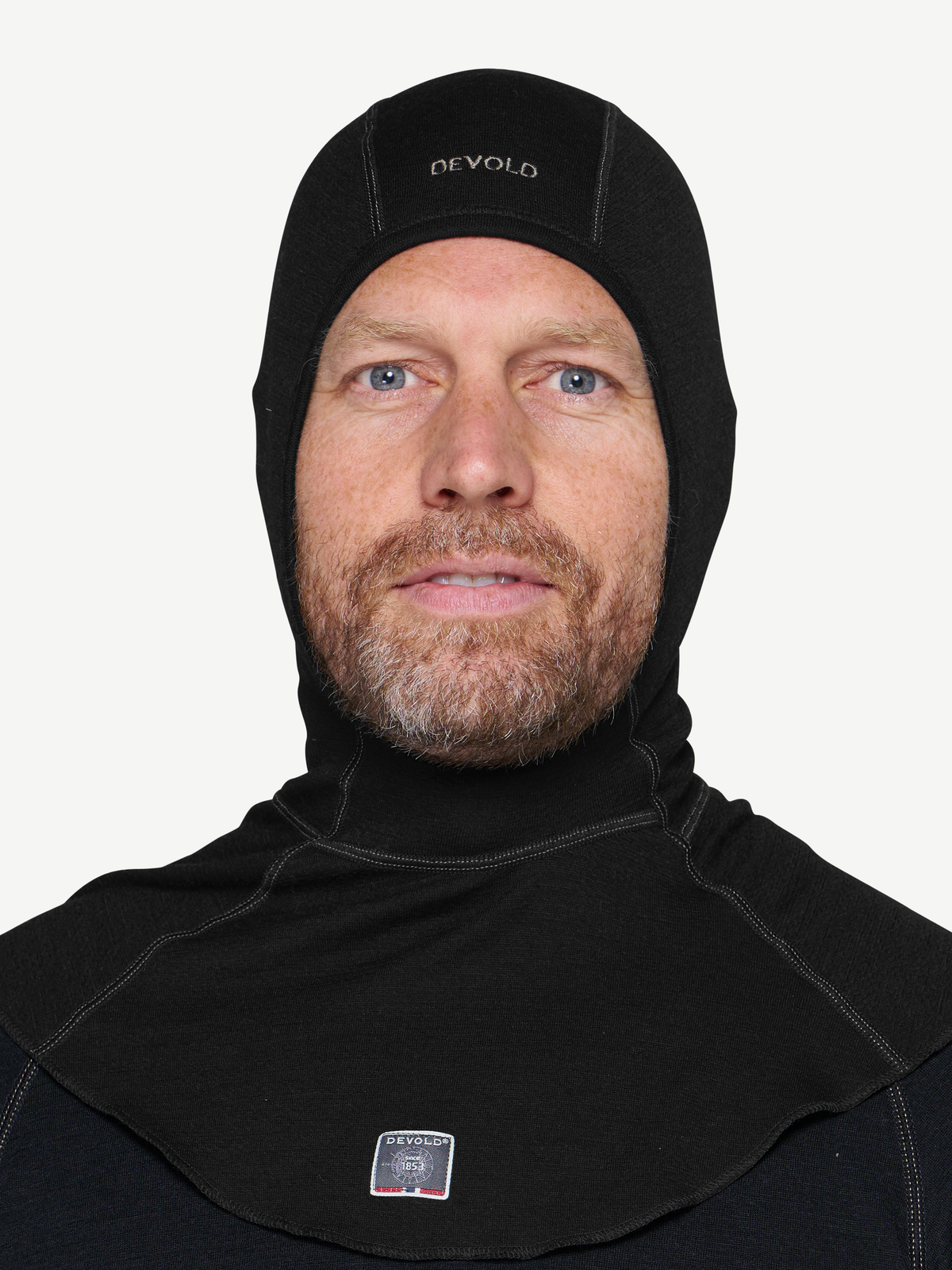 Devold EXPEDITION 235 Merino-Sturmhaube – Black – Hersteller-Studioaufnahme 3