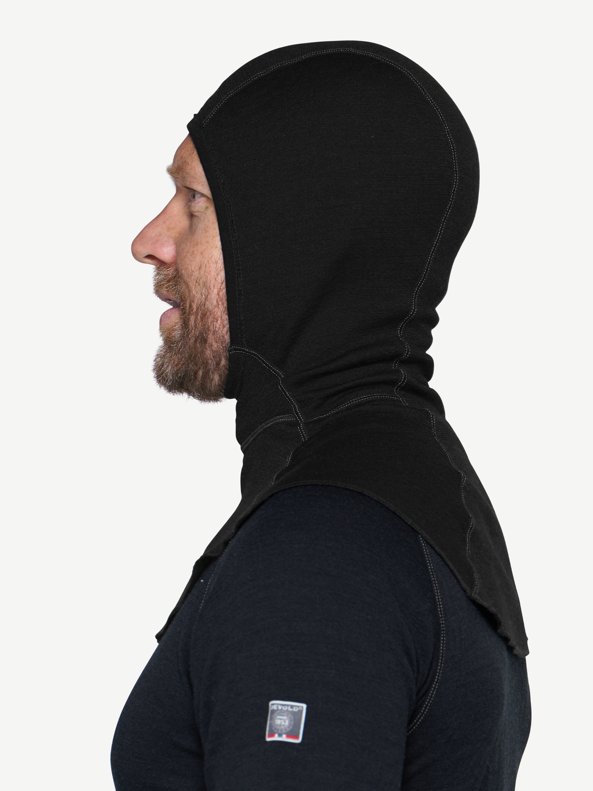 Devold EXPEDITION 235 Merino-Sturmhaube – Black – Hersteller-Studioaufnahme 4