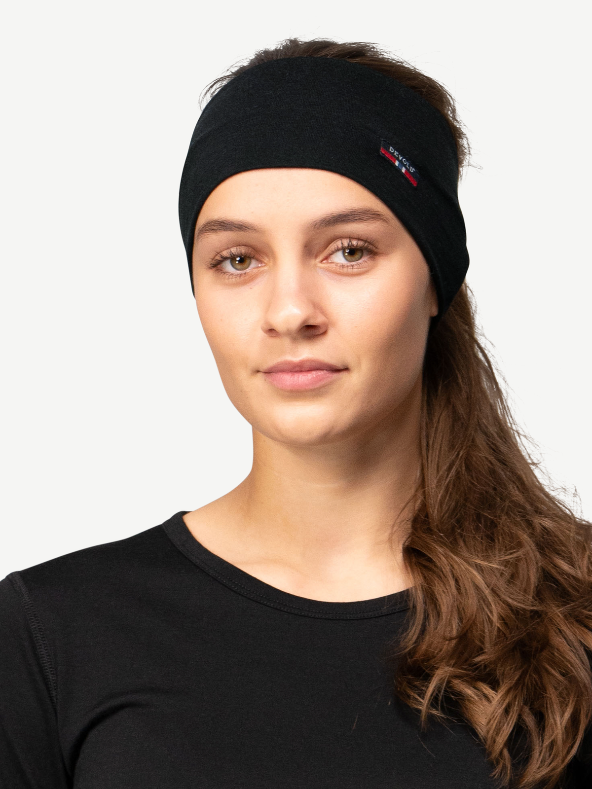 Devold BREEZE Merino-Stirnband Black – Studioansicht 1