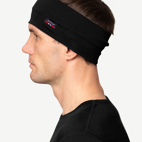 Devold BREEZE Merino-Stirnband Black – Studioansicht 4
