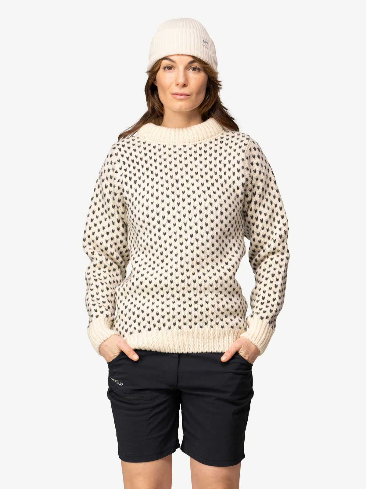 Devold NORDSJØ Wollpullover Unisex – OFFWHITE – Studioansicht